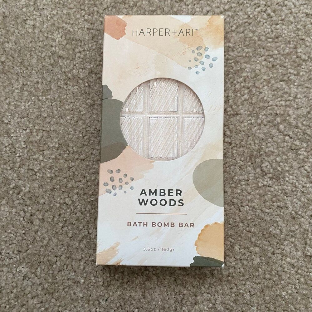 Harper + Ari AMBER WOODS Bath Bomb Bar NWT Anthropologie Gifting Basket Bathtime